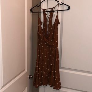 Brown polk-a-dot dress
